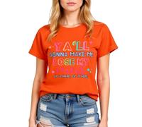 Women's Funny Ya'll Gonna Make Me Lose My Mind Graphic Tee Light Blue Cotton Crew Neck Short Sleeve Casual Summer Top for Girls Ladies Trendy Y2K Style Shirt