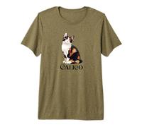 Womens Girls Beautiful Art Illustration Calico Cat Lover T-Shirt Haut de Gamme
