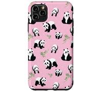 Womens Girls Cute Bamboo & Pink Polka Dot Baby Panda Lover Coque pour iPhone 11 Pro Max