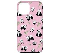 Womens Girls Cute Bamboo & Pink Polka Dot Baby Panda Lover Coque pour iPhone 12 Mini