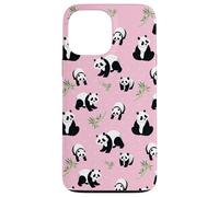 Womens Girls Cute Bamboo & Pink Polka Dot Baby Panda Lover Coque pour iPhone 13 Pro Max