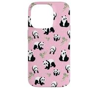 Womens Girls Cute Bamboo & Pink Polka Dot Baby Panda Lover Coque pour iPhone 14 Pro