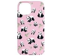 Womens Girls Cute Bamboo & Pink Polka Dot Baby Panda Lover Coque pour iPhone 15