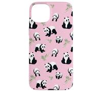 Womens Girls Cute Bamboo & Pink Polka Dot Baby Panda Lover Coque pour iPhone 15 Plus