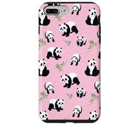 Womens Girls Cute Bamboo & Pink Polka Dot Baby Panda Lover Coque pour iPhone 7 Plus/8 Plus