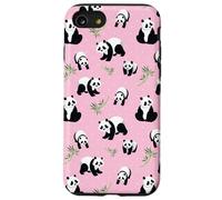 Womens Girls Cute Bamboo & Pink Polka Dot Baby Panda Lover Coque pour iPhone SE (2020) / 7/8