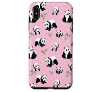 Womens Girls Cute Bamboo & Pink Polka Dot Baby Panda Lover Coque pour iPhone XS Max