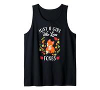 Womens Girls Fall Leaves Boho Girl Who Loves Red Fox Lover Débardeur