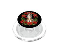 Womens Girls Flowers Floral Blue Merle Australian Shepherd PopSockets PopGrip pour MagSafe