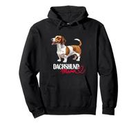 Womens Girls Funny Brown Piebald Dachshund Mama Mom Lover Sweat à Capuche