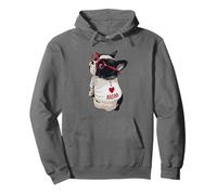 Womens Girls Funny I Heart Mom French Bulldog Lover Sweat à Capuche