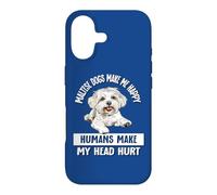 Womens Girls Humans Make My Head Hurt Happy Maltese Lover Coque pour iPhone 17