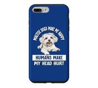 Womens Girls Humans Make My Head Hurt Happy Maltese Lover Coque pour iPhone 7 Plus/8 Plus