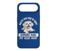 Womens Girls Humans Make My Head Hurt Happy Maltese Lover Coque pour iPhone Air