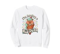 Womens Girls I'm Having A Meltdown Ice Cream Capybara Lover Sweatshirt