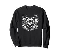 Womens Girls Kid Aesthetic Wildflower Botanical Ferret Lover Sweatshirt