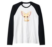 Womens Girls Kids Anime Chibi Kawaii Fennec Fox Lover Manche Raglan