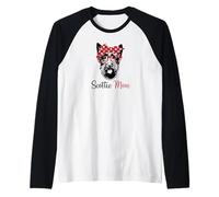 Womens Girls Kids Cute Bandana Mama Scottish Terrier Lover Manche Raglan