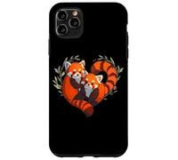 Womens Girls Kids Cute Chibi Heart Love Two Red Panda Lover Coque pour iPhone 11 Pro Max