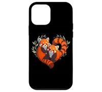 Womens Girls Kids Cute Chibi Heart Love Two Red Panda Lover Coque pour iPhone 12 Mini