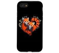 Womens Girls Kids Cute Chibi Heart Love Two Red Panda Lover Coque pour iPhone SE (2020) / 7/8