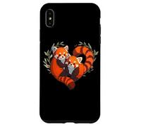 Womens Girls Kids Cute Chibi Heart Love Two Red Panda Lover Coque pour iPhone XS Max