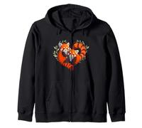 Womens Girls Kids Cute Chibi Heart Love Two Red Panda Lover Sweat à Capuche