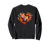 Womens Girls Kids Cute Chibi Heart Love Two Red Panda Lover Sweatshirt