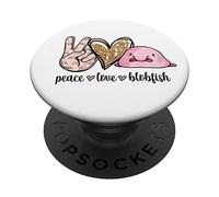 Womens Girls Kids Peace Love Meme Blobfish Lover PopSockets PopGrip Adhésif