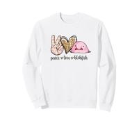 Womens Girls Kids Peace Love Meme Blobfish Lover Sweatshirt