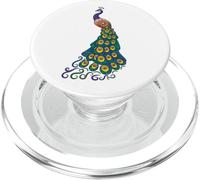 Womens Girls Mens Kids Peacock Art with Blue Feathers PopSockets PopGrip pour MagSafe
