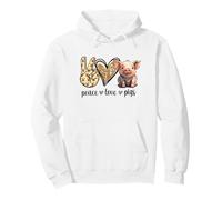 Womens Girls Mom Peace Love Cute Show Pig Lover Sweat à Capuche