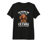 Womens Girls Mom Says Im A Baby Long Haired Dachshund Lover T-Shirt Haut de Gamme
