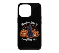Womens Girls Moms Fall PSL Pumpkin Spice Black Cat Lover Coque pour iPhone 13 Pro