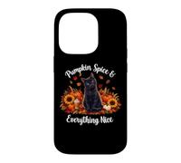 Womens Girls Moms Fall PSL Pumpkin Spice Black Cat Lover Coque pour iPhone 14 Pro