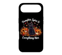 Womens Girls Moms Fall PSL Pumpkin Spice Black Cat Lover Coque pour iPhone Air