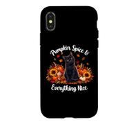 Womens Girls Moms Fall PSL Pumpkin Spice Black Cat Lover Coque pour iPhone X/XS