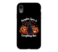Womens Girls Moms Fall PSL Pumpkin Spice Black Cat Lover Coque pour iPhone XR