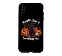 Womens Girls Moms Fall PSL Pumpkin Spice Black Cat Lover Coque pour iPhone XS Max