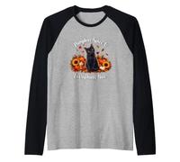 Womens Girls Moms Fall PSL Pumpkin Spice Black Cat Lover Manche Raglan