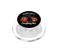 Womens Girls Moms Fall PSL Pumpkin Spice Black Cat Lover PopSockets PopGrip pour MagSafe