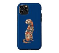 Womens Girls Multicolored Floral Folk Art Ferret Lover Coque pour iPhone 11 Pro
