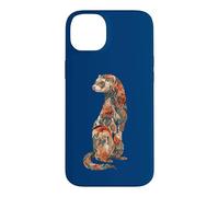 Womens Girls Multicolored Floral Folk Art Ferret Lover Coque pour iPhone 14 Plus