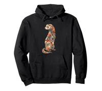 Womens Girls Multicolored Floral Folk Art Ferret Lover Sweat à Capuche