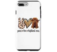 Womens Girls Peace Love Heifer Scottish Highland Cow Lover Coque pour iPhone 7 Plus/8 Plus