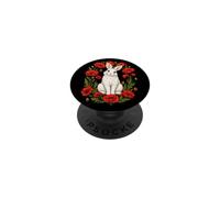Womens Girls Red Poppy Flower Floral Bunny Rabbit Lover PopSockets PopGrip Adhésif