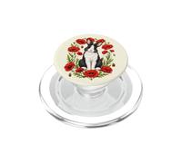 Womens Girls Red Poppy Flower Floral Bunny Rabbit Lover PopSockets PopGrip pour MagSafe