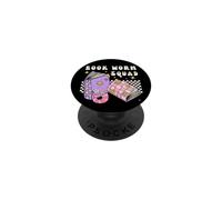 Womens Girls Retro Book Worm Squad Love Reading Books PopSockets PopGrip Adhésif