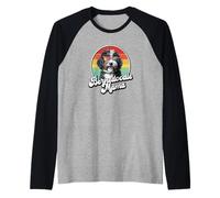 Womens Girls Retro Vintage Mom Bernedoodle Mama Dog Lover Manche Raglan