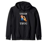 Womens Girls Rosie The Riveter Pro Union Thug Sweat à Capuche
